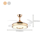 Modern Stylish Metal Round Ceiling Fan with LED Light Image - 14