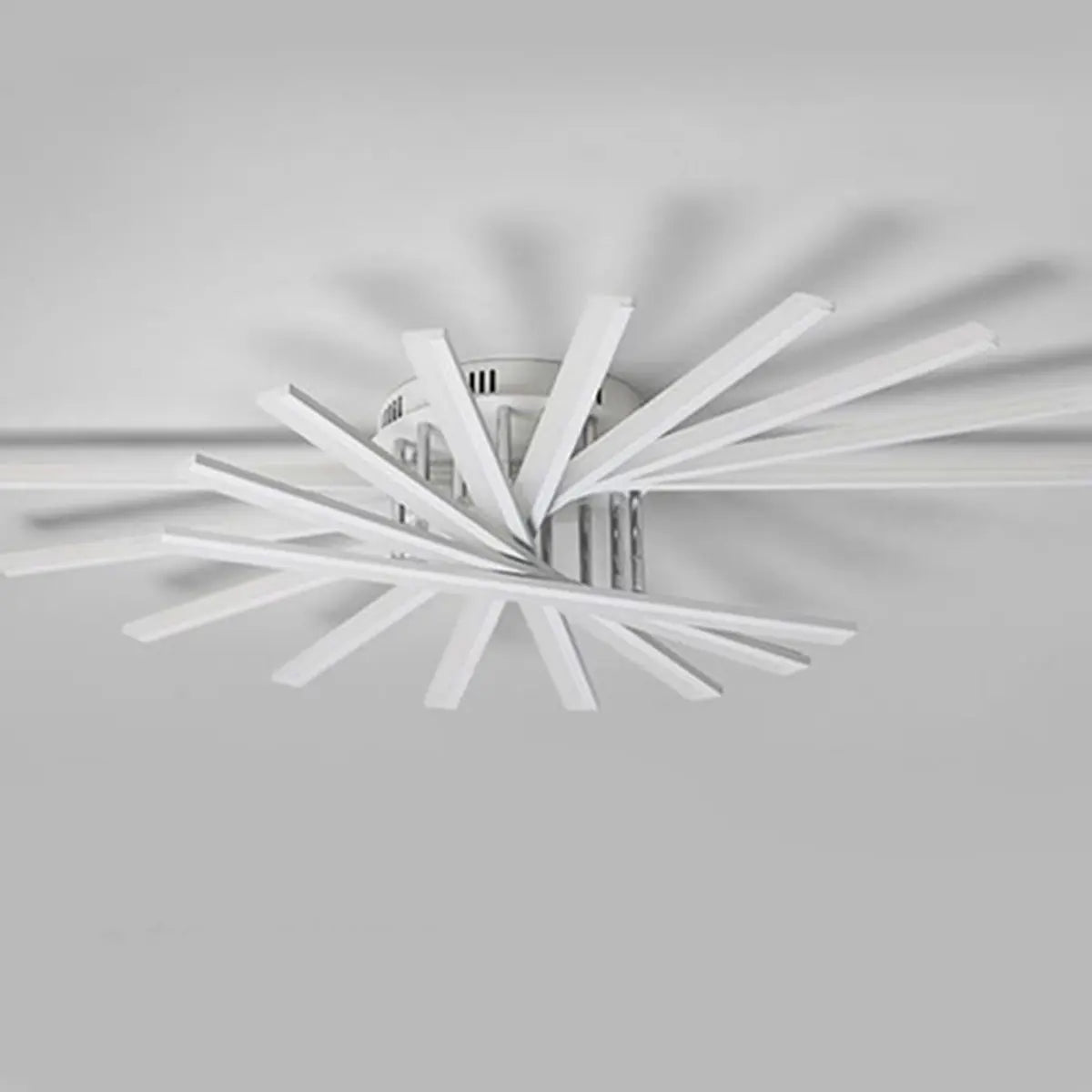 Modern Large White Sunburst Semi-Flush Mount Light Image - 12