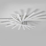 Modern Large White Sunburst Semi-Flush Mount Light Image - 12