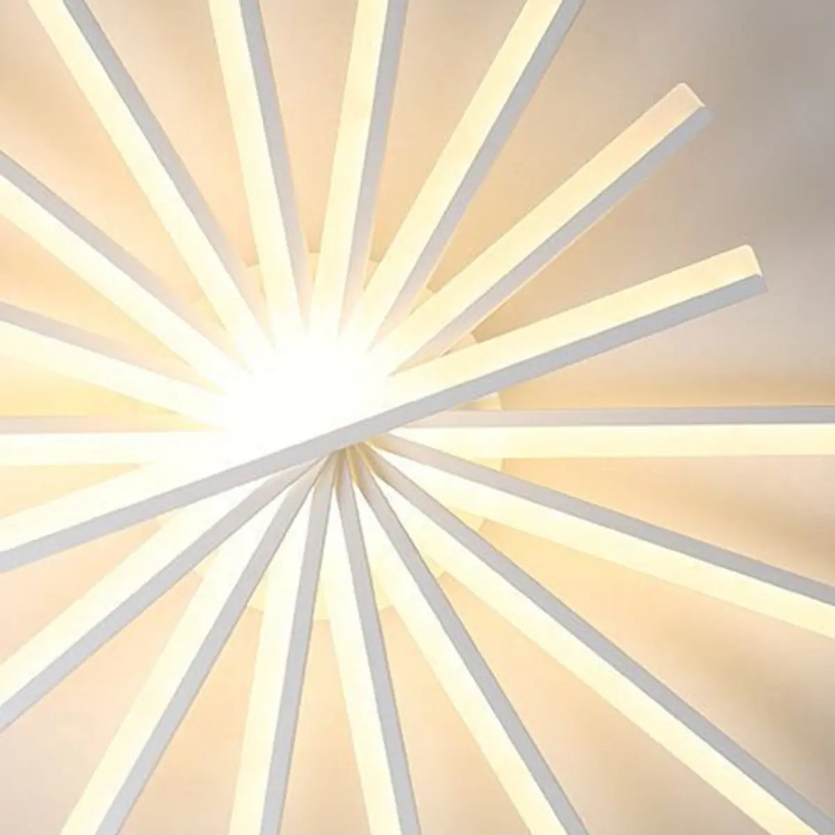 Modern Large White Sunburst Semi-Flush Mount Light Image - 14