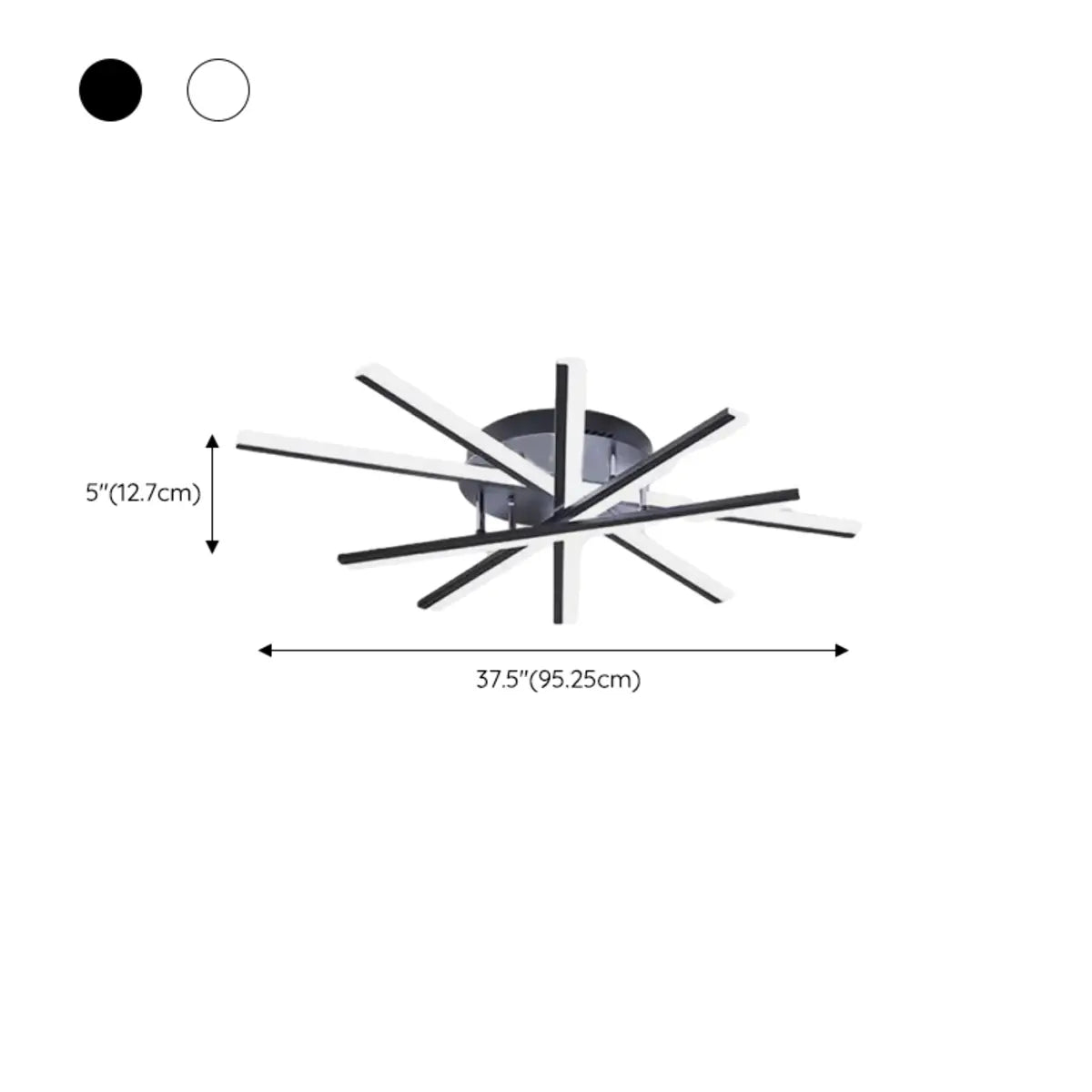 Modern Large White Sunburst Semi-Flush Mount Light Image - 19