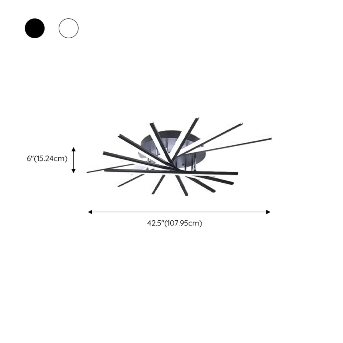 Modern Large White Sunburst Semi-Flush Mount Light Image - 20