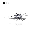 Modern Large White Sunburst Semi-Flush Mount Light Image - 20