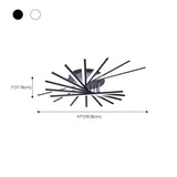 Modern Large White Sunburst Semi-Flush Mount Light Image - 21