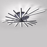 Modern Large White Sunburst Semi-Flush Mount Light Image - 8