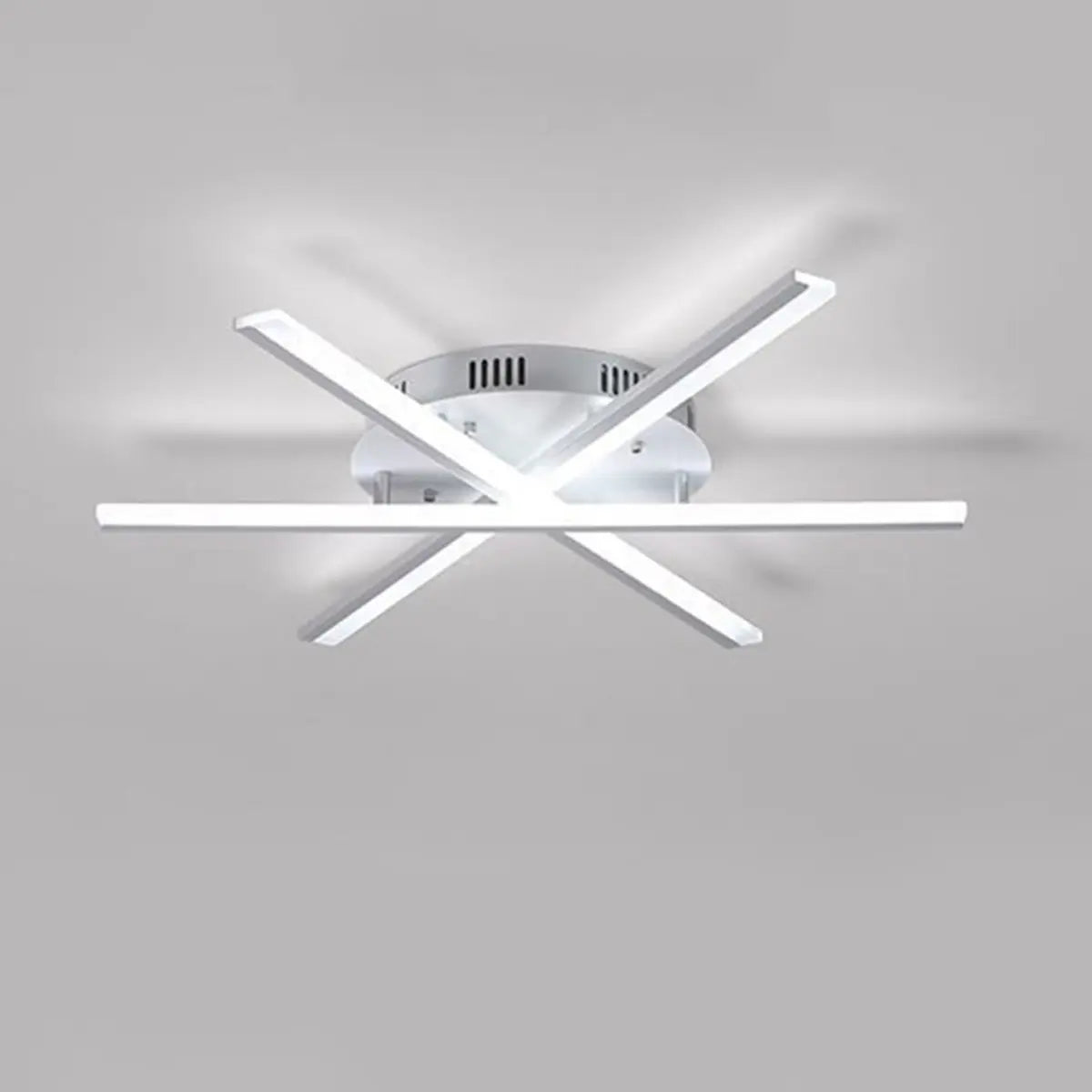 Modern Large White Sunburst Semi-Flush Mount Light Image - 9