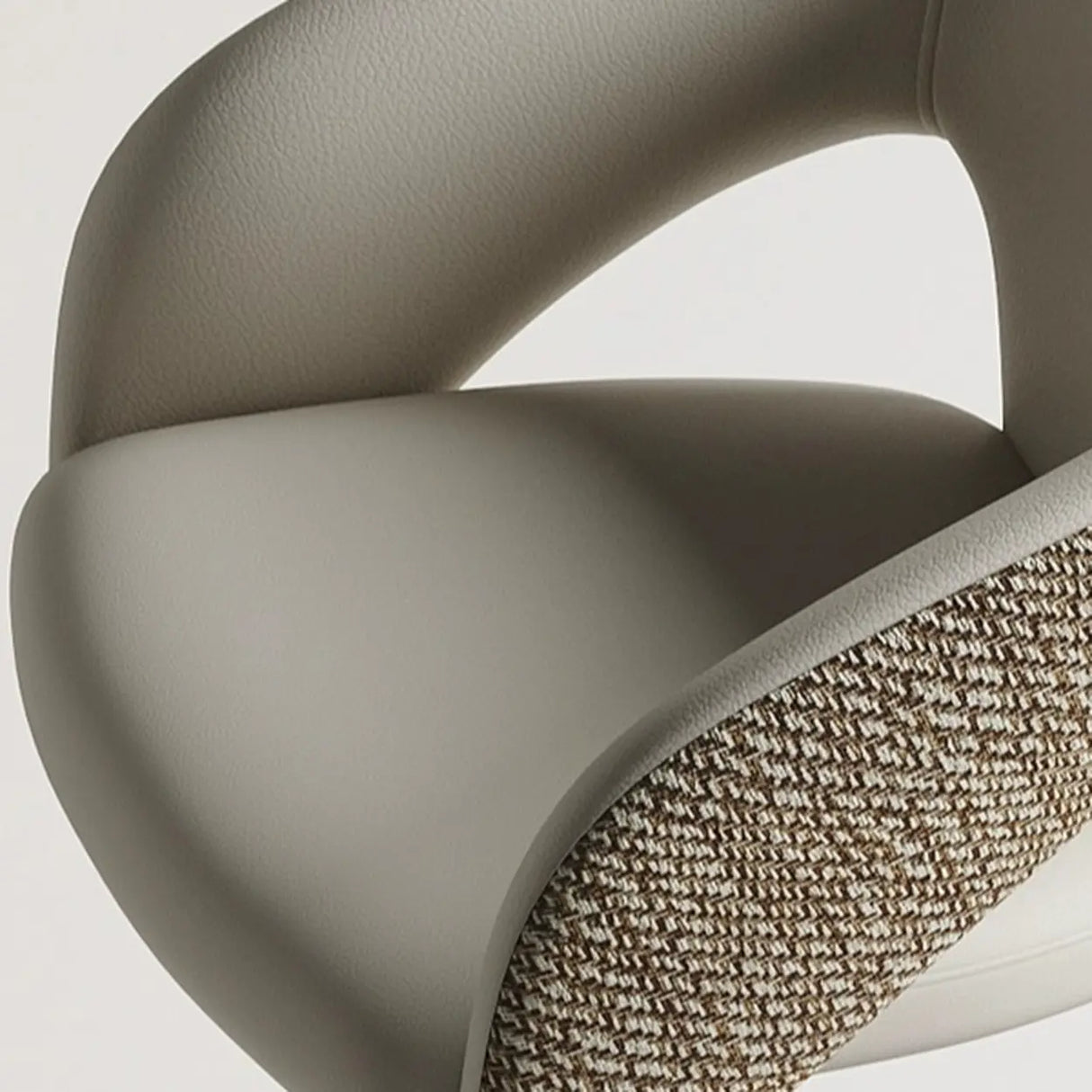 Modern Swivel Adjustable Brown Leather Bucket Back Bar Stool Image - 14