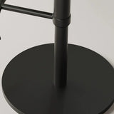 Modern Swivel Adjustable Brown Leather Bucket Back Bar Stool Image - 8