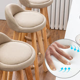 Modern Swivel Bar Stool with Backrest and Upholstered Seat Image - 13