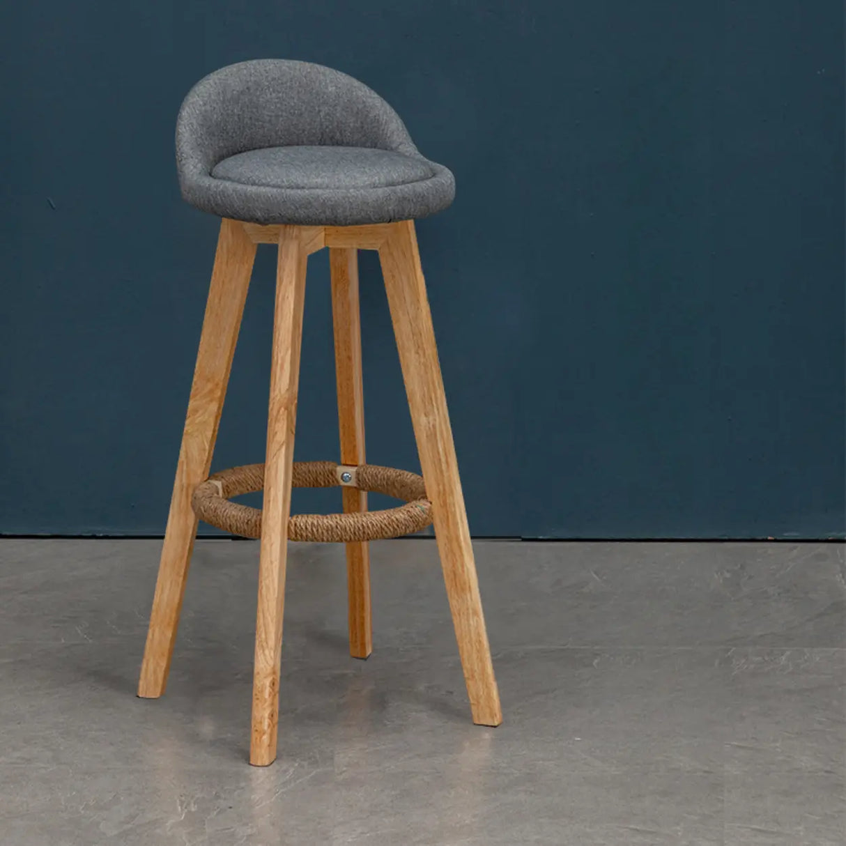 Modern Swivel Bar Stool with Backrest and Upholstered Seat Image - 14