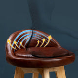 Modern Swivel Bar Stool with Backrest and Upholstered Seat Image - 18