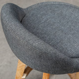 Modern Swivel Bar Stool with Backrest and Upholstered Seat Image - 19