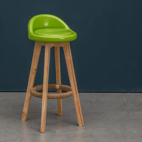 Modern Swivel Bar Stool with Backrest and Upholstered Seat Image - 2