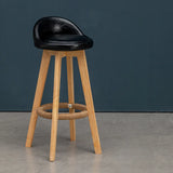 Modern Swivel Bar Stool with Backrest and Upholstered Seat Image - 7