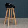 Modern Swivel Bar Stool with Backrest and Upholstered Seat Image - 7