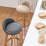Modern Swivel Bar Stool with Backrest and Upholstered Seat Image - 9