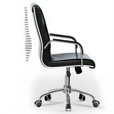 Modern Swivel Black Adjustable Seat Leather Office Chair Image - 12