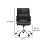 Modern Swivel Black Adjustable Seat Leather Office Chair Image - 16