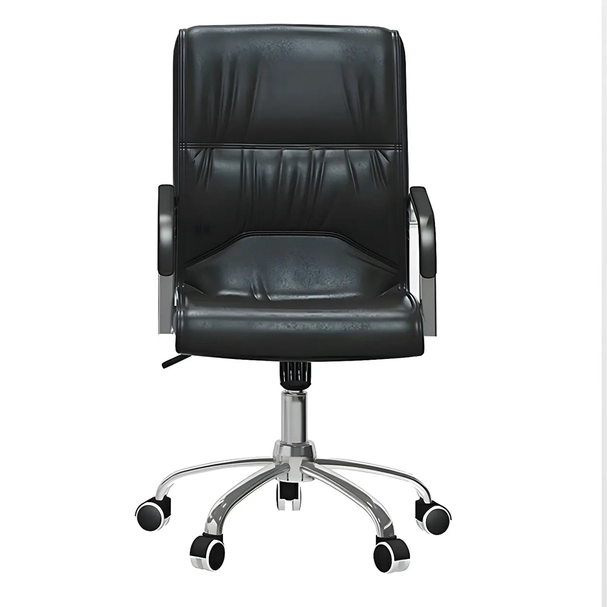 Modern Swivel Black Adjustable Seat Leather Office Chair Image - 5