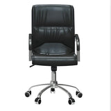 Modern Swivel Black Adjustable Seat Leather Office Chair Image - 5