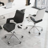 Modern Swivel Conference Silver Base Office Chairs Image - 1