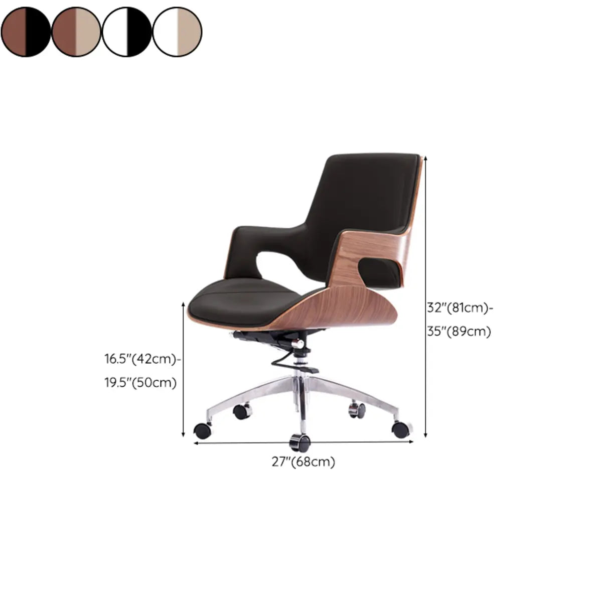 Modern Swivel Conference Silver Base Office Chairs 