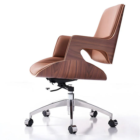 Modern Swivel Conference Silver Base Office Chairs Image - 2