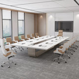 Modern Swivel Conference Silver Base Office Chairs Image - 4