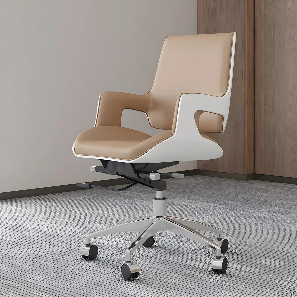 Modern Swivel Conference Silver Base Office Chairs Image - 5