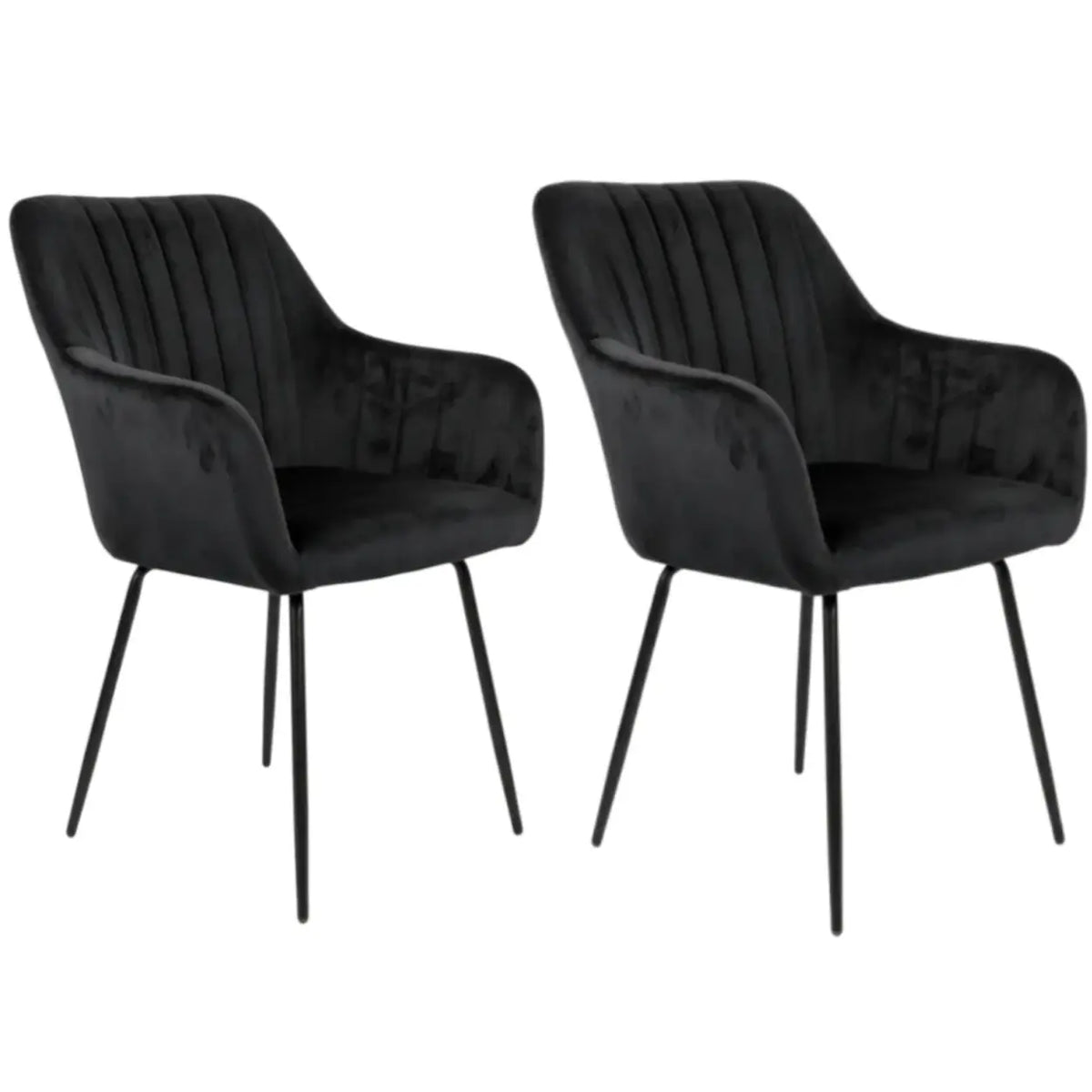 Black 21"L x 21"W x 31.9"H 2 Piece Set Modern Swivel Dining Chair Set of 2 Upholstered Suede Chair Image - 11