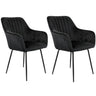 Black 21"L x 21"W x 31.9"H 2 Piece Set Modern Swivel Dining Chair Set of 2 Upholstered Suede Chair Image - 11