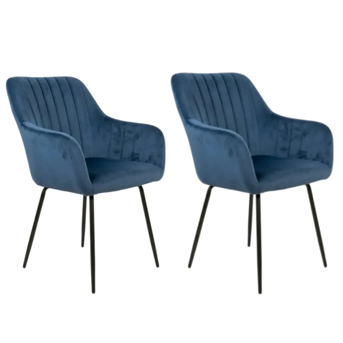 Blue 21"L x 21"W x 31.9"H 2 Piece Set Modern Swivel Dining Chair Set of 2 Upholstered Suede Chair Image - 12