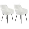White 21"L x 21"W x 31.9"H 2 Piece Set Modern Swivel Dining Chair Set of 2 Upholstered Suede Chair Image - 13