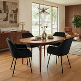 Modern Swivel Dining Chair Set of 2 Upholstered Suede Chair Image - 2