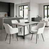 Modern Swivel Dining Chair Set of 2 Upholstered Suede Chair Image - 3