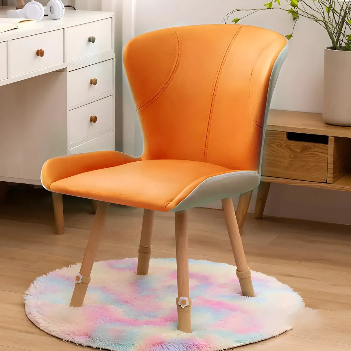 Modern Swivel Leather White Ergonomic Office Chairs Image - 9