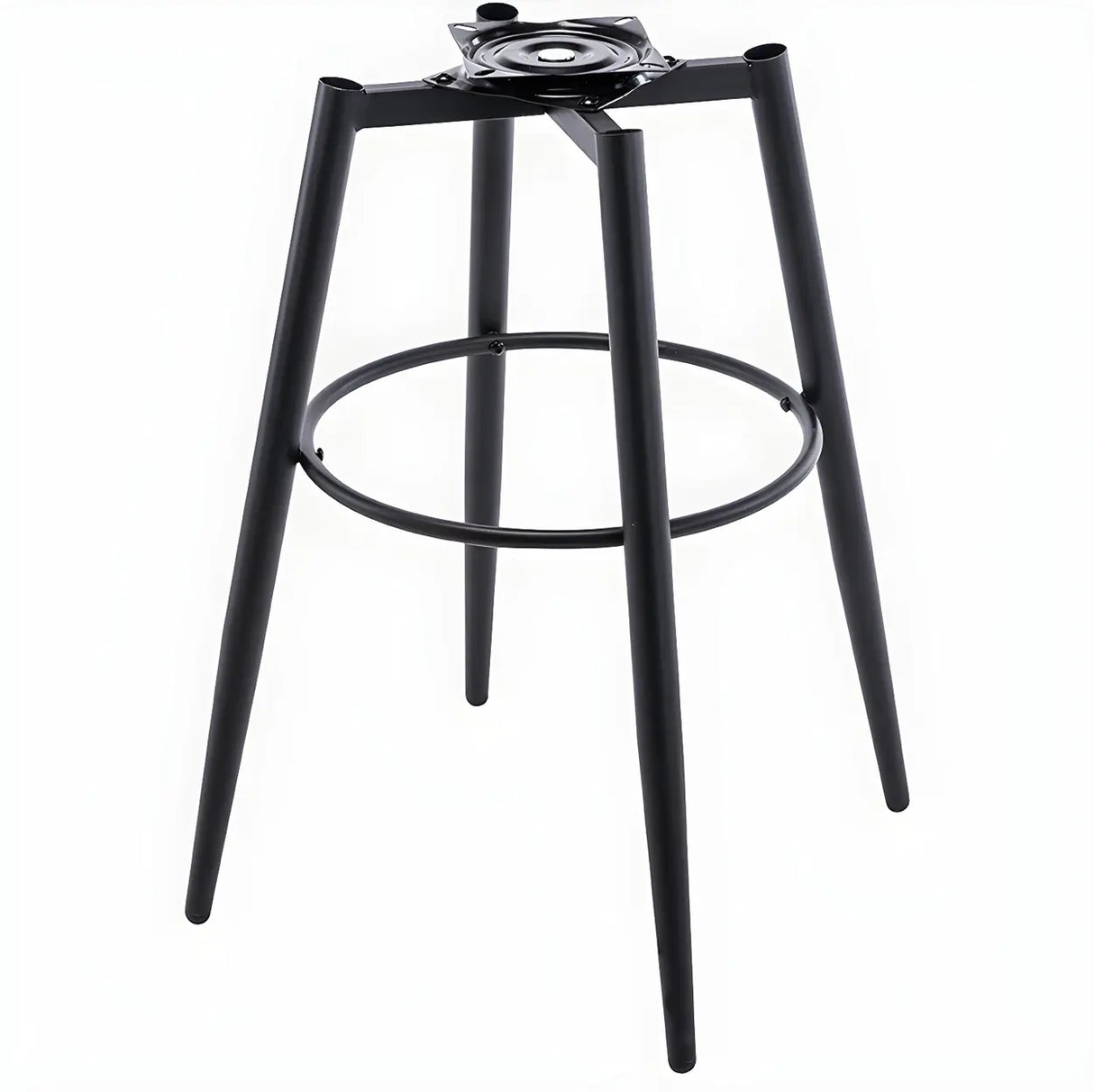 Modern Swivel PU Leather Low Back Bar Stool with Arm Image - 4