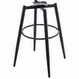 Modern Swivel PU Leather Low Back Bar Stool with Arm Image - 4