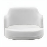 Modern Swivel PU Leather Low Back Bar Stool with Arm Image - 5