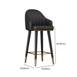 Modern Swivel Upholstered Bar Stool with Footrest #size