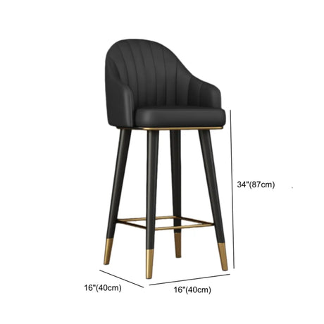 Modern Swivel Upholstered Bar Stool with Footrest #size