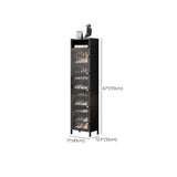 Modern Tall Bamboo Black Entryway Shoe Storage Cabinet Image - 17
