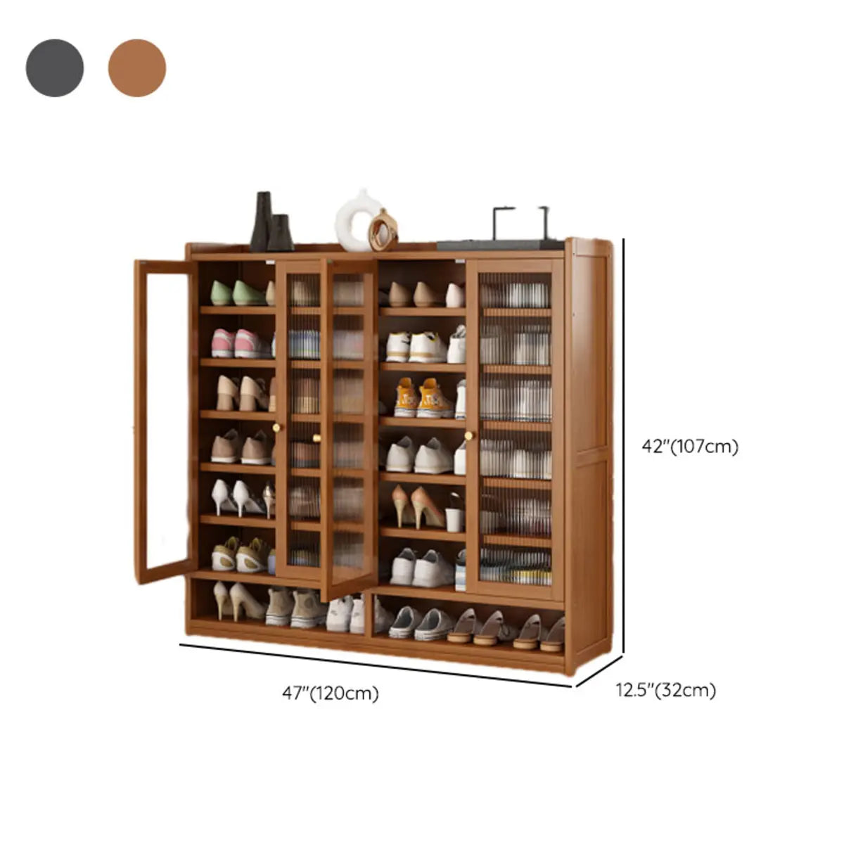 Modern Tall Metal Shoe Cabinet Entryway Grey Adjustable 