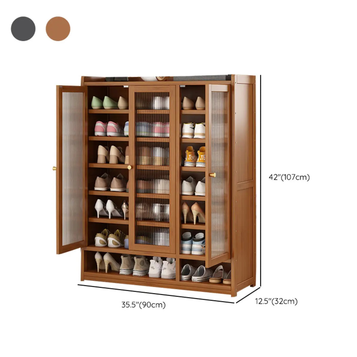 Modern Tall Metal Shoe Cabinet Entryway Grey Adjustable Image - 19