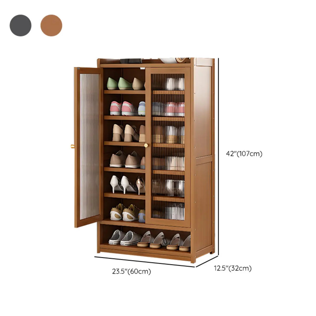 Modern Tall Metal Shoe Cabinet Entryway Grey Adjustable Image - 20
