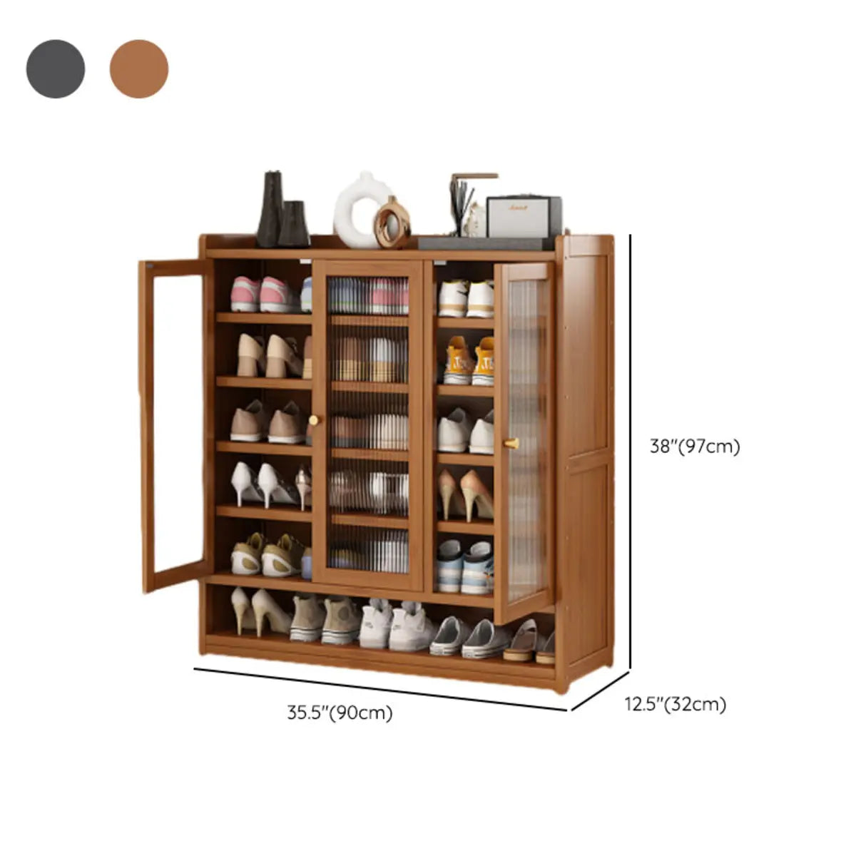 Modern Tall Metal Shoe Cabinet Entryway Grey Adjustable Image - 22
