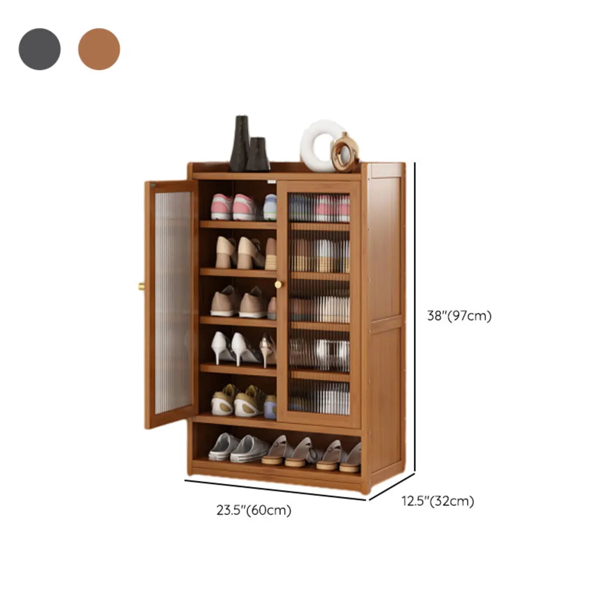 Modern Tall Metal Shoe Cabinet Entryway Grey Adjustable Image - 23