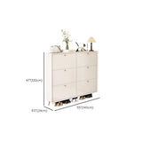 Modern Tall Shoe Cabinet Wood Hallway White 6 Compartments Image - 18