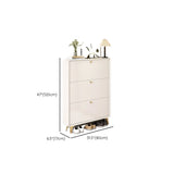 Modern Tall Shoe Cabinet Wood Hallway White 6 Compartments Image - 28