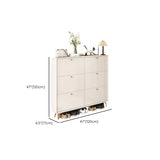 Modern Tall Shoe Cabinet Wood Hallway White 6 Compartments Image - 31
